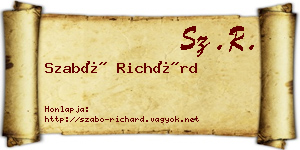 Szabó Richárd névjegykártya