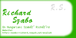 richard szabo business card